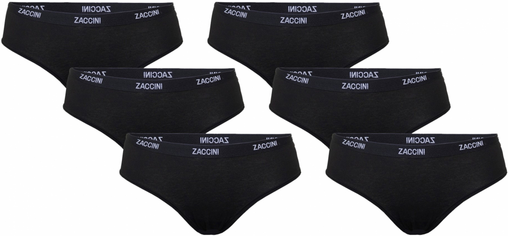 Zaccini Dames 6-pack: Hipster - Zwart - Multiboxers.nl