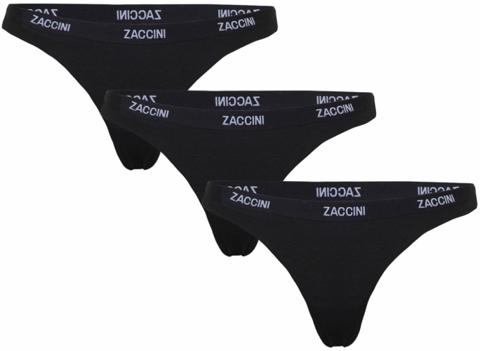 Zaccini Dames 3-pack: String - Zwart