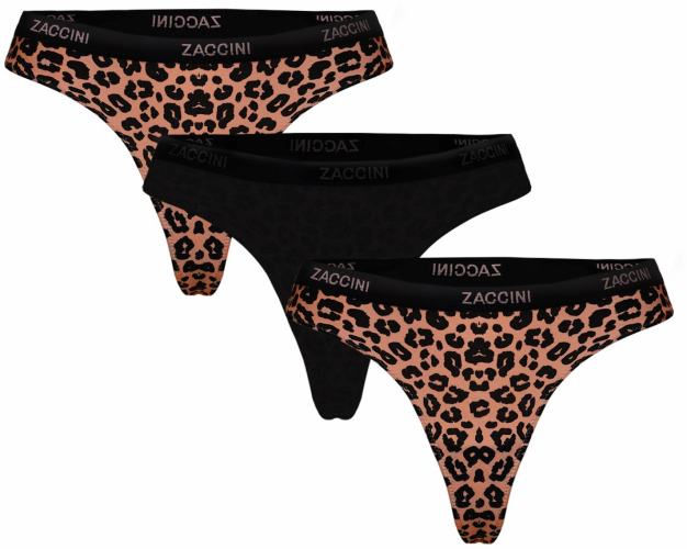 Zaccini Dames 3-pack: String - Leopard