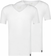 RJ Good Life Madrid 2-Pack Heren: T-Shirt V-Hals Wit