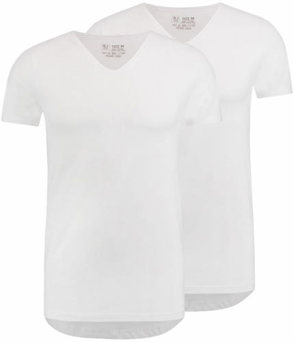 RJ Everyday Den Bosch 2-Pack: Heren T-Shirt V-Hals Wit
