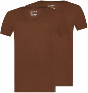 RJ Good Life Madrid 2-Pack Heren: T-Shirt Diepe V-Hals Espresso RJ Good Life Madrid 2-Pack Heren: T-Shirt Diepe V-Hals Espresso