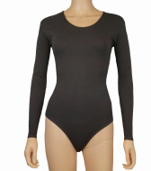 J&C Dames body met lange mouw: Bruin