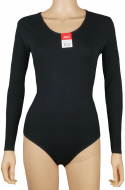 J&C Dames body met lange mouw: Zwart